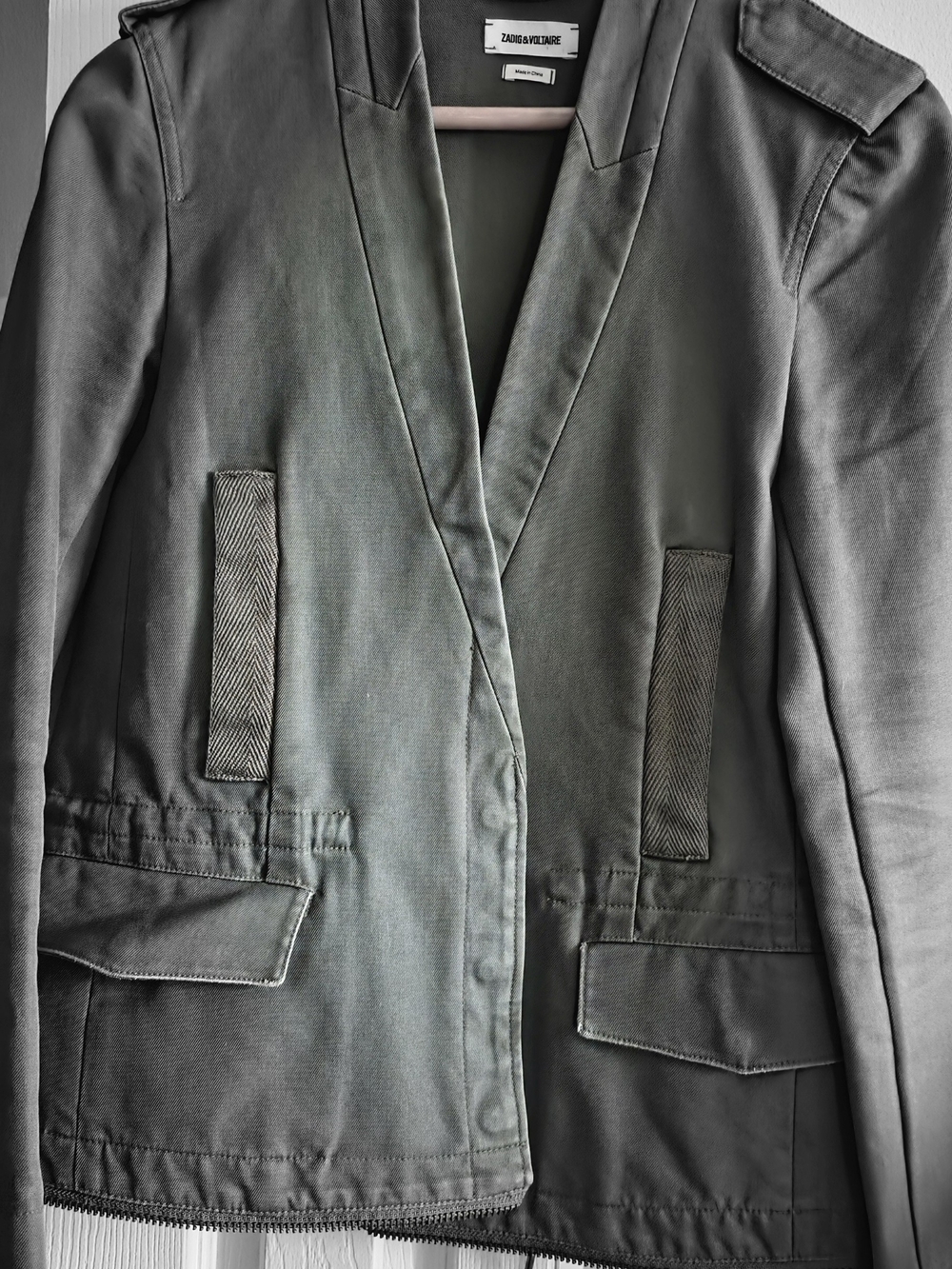 Zadig & Voltaire Olive-Gray Tailored Blazer Jacket